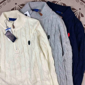 Maglione Polo MUTIAN Autunnale per Uomo e <span class=keywords><strong>Donna</strong></span>, Maglione a Trecce di Alta Qualità con Mezza Zip, Casual Stile Paul # RL-024 - Product Image 1
