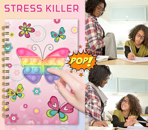 Quaderno a Spirale per Ragazze 21x14,5 cm con 6 Penne, Diario con Farfalle, Regalo per Età 6-12 Anni - Product Image 4