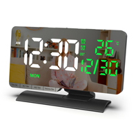 Horloge de table numérique intelligente 2026 la plus récente avec affichage miroir, design moderne, fonction DST, température, LED, semaine/mois/date pour usage domestique