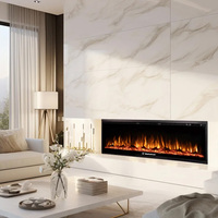 Cheminée électrique encastrable LUXUAN, flamme multicolore, classe A++ écoénergétique, thermostat réglable, télécommande, usage domestique