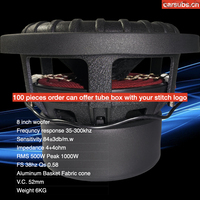 Amplificateur de caisson de basses pour voiture 8 pouces Competition Sub RMS 500W Strong Punch JL Bass Speaker 8 "1000W Peak Car Amplifier