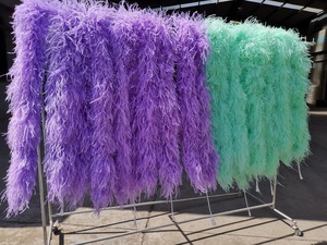 HY ผ้าพันคอสีน้ำตาล2ply ขนนกกระจอกเทศงูเหลือมสำหรับผู้หญิงงานปาร์ตี้ที่บ้านของตกแต่งวันคริสต์มาสงานฝีมือแบบทำมือเครื่องแต่งกายชุดเต้นรำเครื่องประดับ - Product Image 3