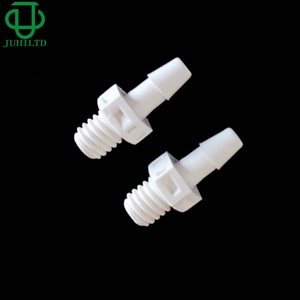 Conector de manguera con rosca macho en forma de codo recto JU 1/8, accesorios de tubería de plástico de nylon con rosca, resistente a químicos. - Product Image 1