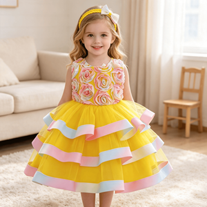 Vestido <span class=keywords><strong>de</strong></span> tul con capas <span class=keywords><strong>para</strong></span> niña, vestido formal <span class=keywords><strong>de</strong></span> tul con flores 3D <span class=keywords><strong>para</strong></span> niña pequeña, vestido <span class=keywords><strong>de</strong></span> flores <span class=keywords><strong>para</strong></span> niña con diadema, vestidos <span class=keywords><strong>de</strong></span> fiesta <span class=keywords><strong>para</strong></span> niños - Product Image 4