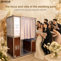 Machine Photobooth Professionnelle Démontable Portable avec Éclairage RGB 360° et Flight Case pour Location Événementielle, Mariages et Fêtes, Compatible DSLR