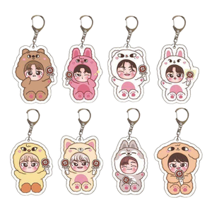 Wholesale KPop Demon Hunter Cartoon Anime Transparent Acrylic Carabiner Keychain Custom Acrylic Charm
