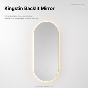 Kingstin Espejo Baño LED Ovalado: Retroiluminado, Antivaho, 3 Colores, Personalizado para <span class=keywords><strong>Hotel</strong></span>, Medidas y Logo - Product Image 1