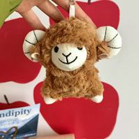 Pendentif en peluche mouton et agneau avec nœud papillon, pour sac, porte-clés de voiture, cadeau pour enfants, petite poupée