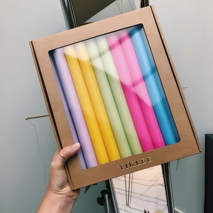 Cao Cấp Tùy Chỉnh Hộp Quà Tặng Cho Nến Dài Cửa Sổ Hiển Thị Có Thể Gập Lại Giấy Carton 4-Mảnh Taper Nến Bao Bì - Product Image 3