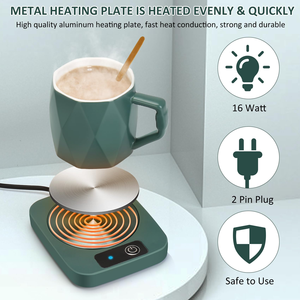 Ensemble cadeau d'affaires : Tasse à café auto-chauffante avec contrôle de température, chauffe-tasse intelligent sans fil, tasse électrique en céramique thermostatée - Product Image 3