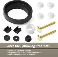 99-660 Tank to Bowl Bolt & Gasket Kit for Gerber | Toilet Repair Assembly for Gerber Avalanche AV2889X WS2889X LS28890 Tank