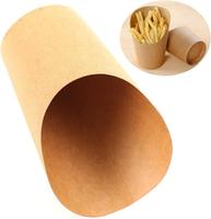 Gobelet en papier kraft à paroi simple, imprimé sur mesure, écologique et jetable, pour frites, chips et usage en café