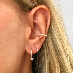 ROXI 2021 Boucles d'oreilles pendantes étoile et lune en zircon, boucles d'oreilles huggies pour femmes en argent S925 - Product Image 5