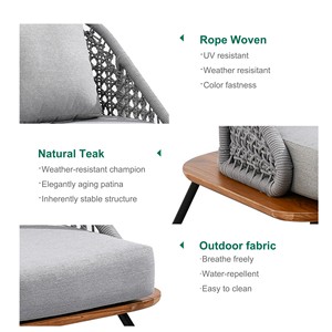 Conjunto de Muebles de Jardín Modernos de Aluminio, Impermeables y Ecológicos, con Espuma de Alta Densidad, Estilo Rústico para Apartamentos - Product Image 4