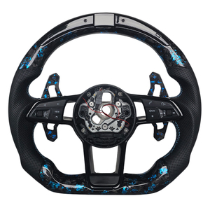 Volante Deportivo de Fibra de Carbono Forjado y Cuero Perforado para Modelos Audi A3 A4 A4L A5 A7L A8 Q5 Q7 B9 A6 R8 - Product Image 1