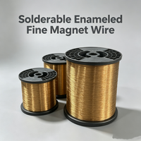 Fil magnétique en cuivre recouvert d'aluminium (CCA) émaillé en polyuréthane, solide et soudable, 0,2 mm, pour bobine haute fréquence