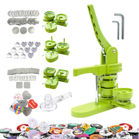 Machine à badges manuelle 3-en-1 pour badges ronds, carrés, en forme de cœur, aimants de réfrigérateur et porte-clés DIY, sans découpeur ni pièces détachées