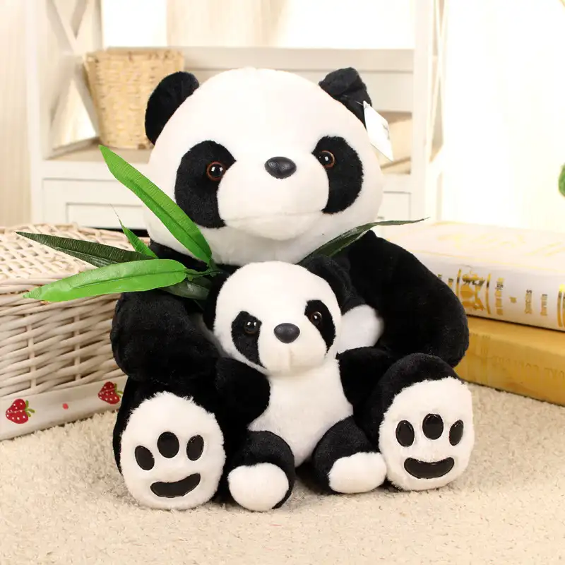 Poupée en peluche de taille 48 cm, jouet réaliste en forme d'animal, panda en peluche, personnalisé, cadeau d'anniversaire pour enfants