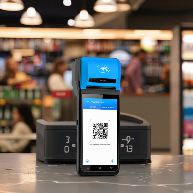 5.5 Inch 2GB+16GB Handheld POS System 58mm Printer Android 12.0 Dual Screen NFC Cash Register POS Machine Terminal in Stock