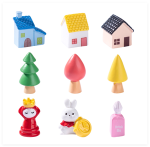 Dibujos animados 3D hadas jardín árbol rojo casa reina conejo blanco salvaje miniatura bosque estatuilla Animal juguete terrario escultura para chico - Product Image 4
