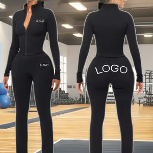 ชุดออกกำลังกาย2ชิ้นสำหรับผู้หญิงชุดออกกำลังกายแขนยาวน้ำหนักเบาระบายอากาศได้ดีพิมพ์ลาย2024 - Product Image 1