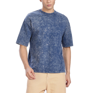 T-shirt Acid Wash in Cotone Premium a Maniche Corte da Uomo, con Effetto Multicolore Stratificato e Autentico Distressed Vintage, Essenziale per Ogni Abbinamento - Product Image 5