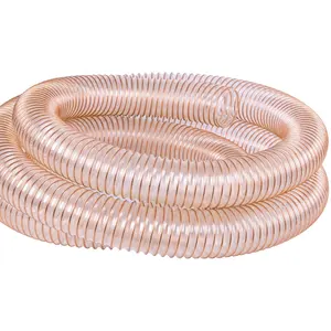 Manguera de conducto de PU de resorte reforzado con alambre de cobre espiral flexible personalizada