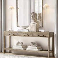 Console de salon et salle à manger haut de gamme en chêne massif au design moderne