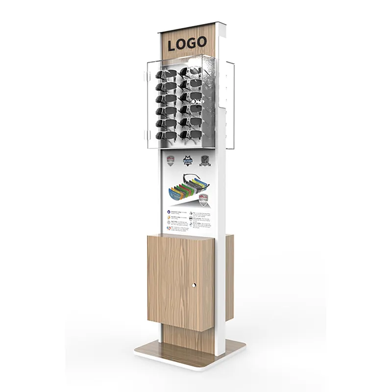 Custom Design Vloer Staande Houten Sport Zonnebril Display Houder Rack