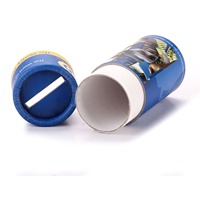Tube tirelire rond en carton imprimé sur mesure avec fente à monnaie pour cadeau enfant, vente en gros, direct usine, OEM ODM, faible MOQ, papier kraft