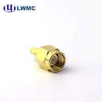 Adaptador Coaxial de Alta Precisión RF SMA Macho Crimp para Cable RG316, Contacto de Latón para Estación Base de Microondas, Fácil Desmontaje
