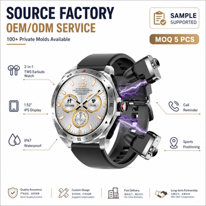 Nuova Tendenza Smartwatch Sportivo 2-in-<span class=keywords><strong>1</strong></span> TWS T95 con Schermo IPS da <span class=keywords><strong>1</strong></span>,52'' Impermeabile IP67 con Auricolari e Funzione Promemoria Chiamate per Uomo - Product Image 1