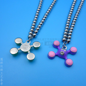 Stainless Steel <b>Beaded</b> <b>Necklace</b> With Green Cartoon Pendant For Leisure Wear - Product Image 4