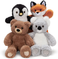 Peluche personnalisée en coton PP écologique brodée ultra douce pour bébés et nouveau-nés : Ours en peluche, Pingouin, Koala, Renard