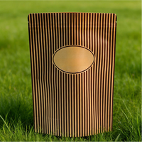 Sachet d'emballage pour café, pochette à huit soudures latérales pour grains de café, qualité alimentaire, imprimé sur mesure, fermeture éclair refermable et valve de dégazage