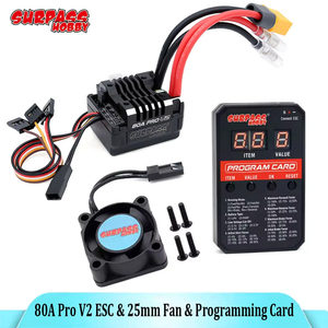 Vượt qua sở thích mới 80A Pro V2 chải ESC buit-in Bec 6.0V-8.4V không thấm nước Fan lập trình thẻ cho <span class=keywords><strong>RC</strong></span> 1/<span class=keywords><strong>10</strong></span> Crawler chải xe - Product Image 2
