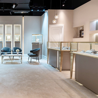 Vitrine à bijoux personnalisée BRUTALIST SW-12, écologique, durable, étanche, avec éclairage LED, facile à nettoyer, pour les boutiques de bijoux