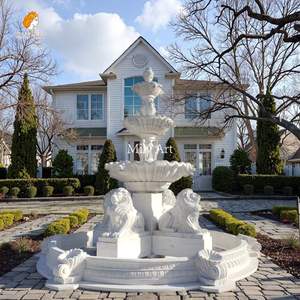 MILY mão esculpida mármore branco Lions <span class=keywords><strong>Fountain</strong></span> estilo europeu para casa ao ar livre jardim - Product Image 4
