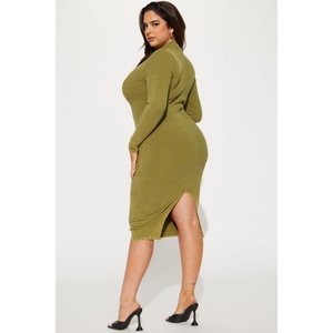 Robe décontractée pour femme de style sport, col montant, fermeture éclair sur le devant, taille personnalisée, de haute qualité - Product Image 5