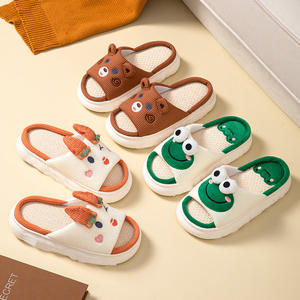 Cartoon Kikker Koe Dier Vlas Slippers Casual Winter Indoor Huis Dikke Zool Slippers Voor Vrouwen