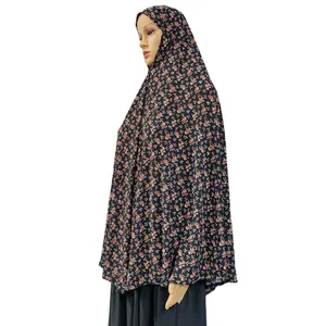 Namaz konfeksiyon uzun Khimar islam kadın başörtüsü kolsuz üstler Abaya Jilbab XL çiçek pullu müslüman arap giyim Niqab başörtüsü