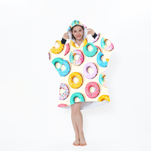 Couverture à capuche ultra douce de style américain Sherpa <span class=keywords><strong>TV</strong></span> Design personnalisé portable pour la maison et le voyage Utilisation basse quantité minimale de commande Coral Fleece - Product Image 4