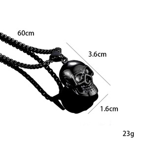 Collier pendentif crâne pour <span class=keywords><strong>homme</strong></span>, style punk gothique hip-hop, fabrication bon marché, avec placage or/<span class=keywords><strong>argent</strong></span>/noir - Product Image 6