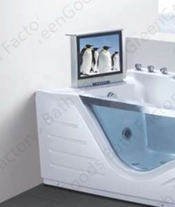 Bañera de esquina Rectangular, bañera de hidromasaje con luces Led y <span class=keywords><strong>TV</strong></span>, CE - Product Image 4