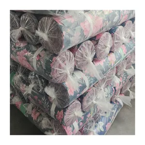 Floral print twill disperse 240 cm brushed micro fiber 120 gsm bed sheet fabric in roll