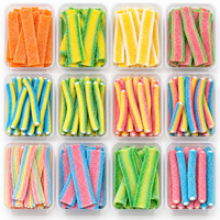 Bandes de bonbons gélifiés fruités arc-en-ciel, acidulés, à mâcher, doux, halal, vente en gros d'usine, personnalisables, logo OEM, promotion