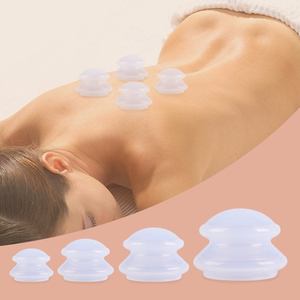 4 Buah Cangkir Bekam Vakum Transparan Anti Selulit Penyerap Kelembaban Cangkir Bekam Terapi Pijat Tubuh Silikon Set Cangkir Bekam - Product Image 2