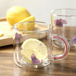 Mug en verre à double paroi de 350 ml, design mignon de dessin animé océanique, tasse à thé ou à <span class=keywords><strong>café</strong></span> isolée thermiquement avec poignée - Product Image 4