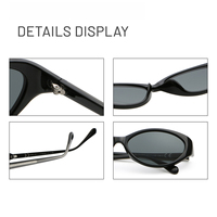 Lunettes de soleil Y2K 2026 style monture complète multicolores vert beige rouge imprimé léopard, monture étroite, lunettes œil-de-chat tendance pour femme
