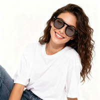 Lunettes de soleil PC haut de gamme tendance 2026, monture ronde rétro, verres de protection UV400, clous métalliques élégants, pour la photographie de rue